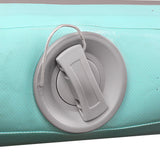 Mint Green and Grey Inflatable Air Track Mat for Gymnastics and Tumbling - 3m x 1m - Close-Up Angle