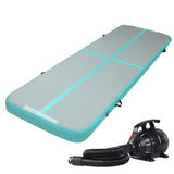 Everfit Green 3x1M Inflatable Air Track Gymnastics Mat with Electric Pump - Low Angle