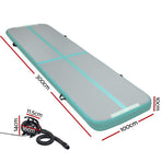 Everfit GoFun 3X1M Inflatable Air Track Mat with Pump Tumbling Gymnastics Green, image 2