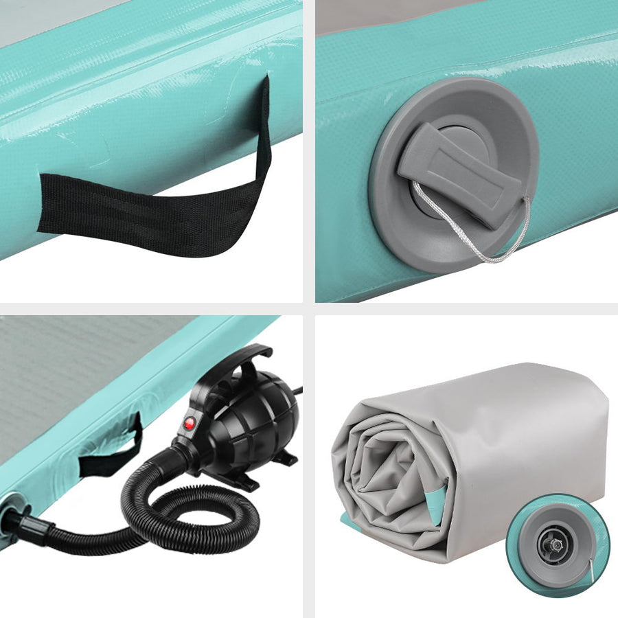 Everfit GoFun 3X1M Inflatable Air Track Mat with Pump Tumbling Gymnastics Green, image 3