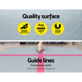 Everfit GoFun 3X1M Inflatable Air Track Mat with Pump Tumbling Gymnastics Pink - Top-Down View