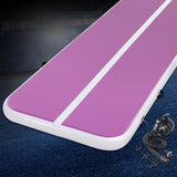 Everfit 3M Air Track Gymnastics Tumbling Exercise Yoga Mat W/ Pump Inflatable Purple - Close-Up Angle