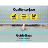 Everfit GoFun 4X1M Inflatable Air Track Mat Tumbling Floor Home Gymnastics Green - Top-Down View