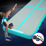 Everfit GoFun 4X1M Inflatable Air Track Mat with Pump Tumbling Gymnastics Green