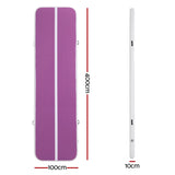 Everfit 4M Air Track Gymnastics Tumbling Exercise Cheerleading Mat Inflatable Purple - Front View