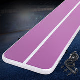 Everfit 4M Air Track Gymnastics Tumbling Exercise Yoga Mat W/ Pump Inflatable Purple - Close-Up Angle