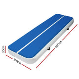 4m x 1m Inflatable Air Track Mat 20cm Thick Gymnastic Tumbling Blue And White - Front View