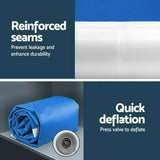 4m x 1m Inflatable Air Track Mat 20cm Thick Gymnastic Tumbling Blue And White - Rear View