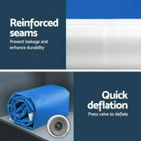 4m x 1m Inflatable Air Track Mat 20cm Thick Gymnastic Tumbling Blue And White - Close-Up Angle