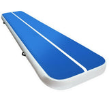 4m x 1m Inflatable Air Track Mat 20cm Thick Gymnastic Tumbling Blue And White - Low Angle