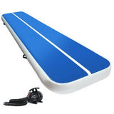 Everfit 4X1M Inflatable Air Track Mat 20CM Thick with Pump Tumbling Gymnastics Blue - Low Angle