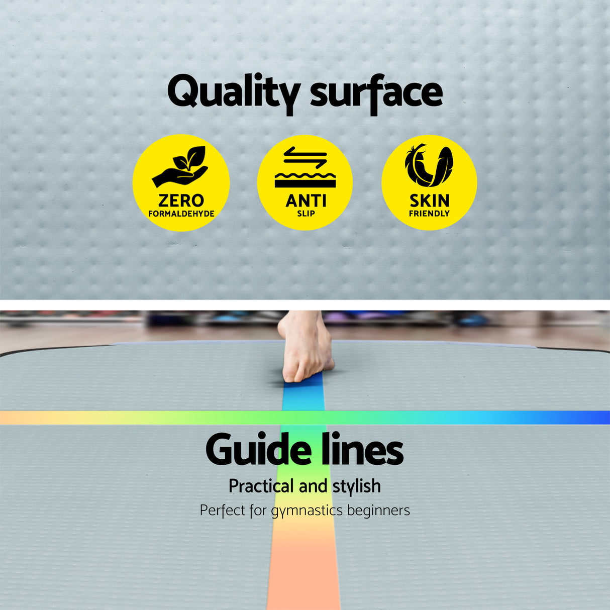 Everfit 4M Air Track Gymnastics Tumbling Exercise Mat Inflatable Mats 20CM Thick + Pump