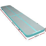 Everfit GoFun 5X1M Inflatable Air Track Mat Tumbling Floor Home Gymnastics Green - Front View