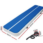 Everfit 5X1M Inflatable Air Track Mat 20CM Thick with Pump Tumbling Gymnastics Blue, image 2