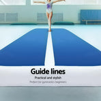 Everfit 5X1M Inflatable Air Track Mat 20CM Thick with Pump Tumbling Gymnastics Blue, image 4