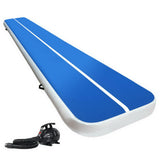 Everfit 5X1M Inflatable Air Track Mat 20CM Thick with Pump Tumbling Gymnastics Blue - Low Angle