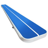 6m x 1m Inflatable Air Track Mat 20cm Thick Gymnastic Tumbling Blue And White - Low Angle