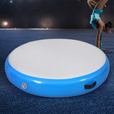 Everfit 1m Air Track Spot Inflatable Gymnastics Tumbling Mat Round Blue - Close-Up Angle