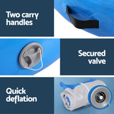 Everfit 1m Air Track Spot Inflatable Gymnastics Tumbling Mat Round Blue - Rear View