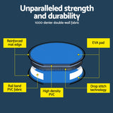 Everfit 1m Air Track Spot Inflatable Gymnastics Tumbling Mat Round W/ Pump Blue - 45-Degree Angle