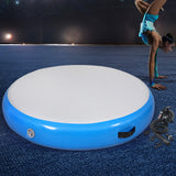 Everfit 1m Air Track Spot Inflatable Gymnastics Tumbling Mat Round W/ Pump Blue - Close-Up Angle
