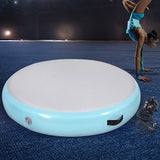 Everfit 1m Air Track Spot Inflatable Gymnastics Tumbling Mat Round W/ Pump Green - Close-Up Angle
