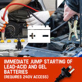 ROSSI 750 Amp Car Battery Charger, 12v/24v Jump Starter, for ATV Boat Truck Tractor, 15A Plug - Top-Down View