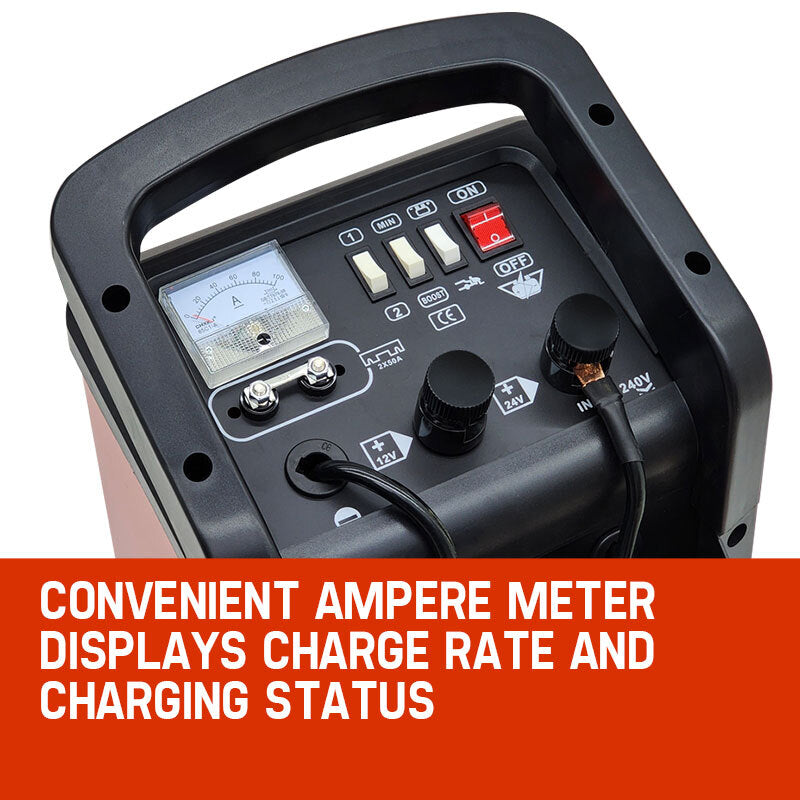 ROSSI 750 Amp Car Battery Charger, 12v/24v Jump Starter, for ATV Boat Truck Tractor, 15A Plug