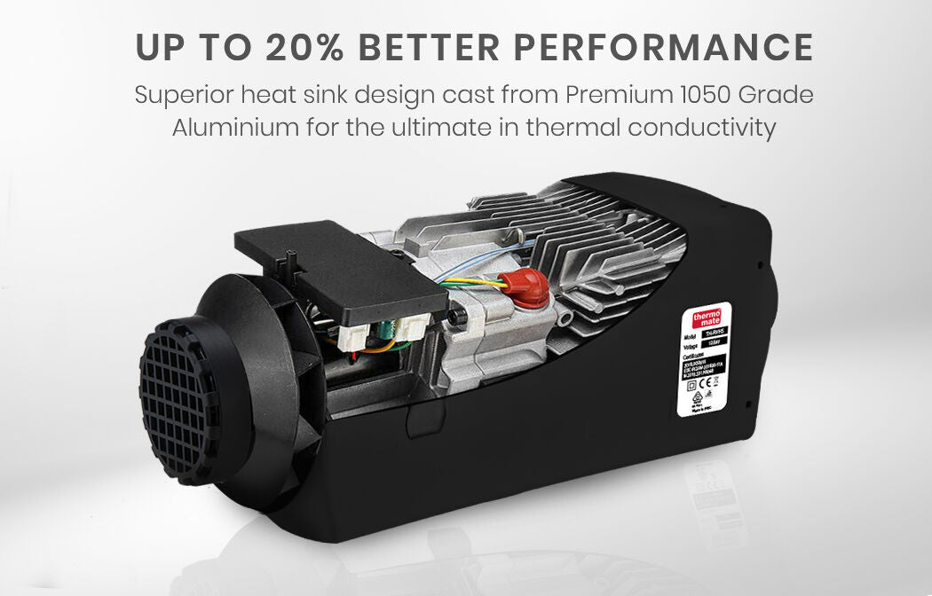 THERMOMATE 12V 5kW Diesel Air Heater for Caravan Camper Trailer Van Motorhome RV, Grey