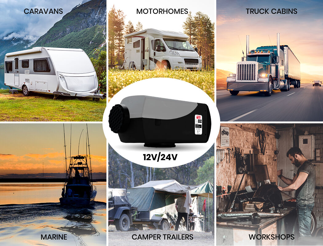 THERMOMATE 12V 5kW Diesel Air Heater for Caravan Camper Trailer Van Motorhome RV, Grey