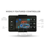 THERMOMATE 12V 5kW Diesel Air Heater for Caravan Camper Trailer Van Motorhome RV, Red - Low Angle