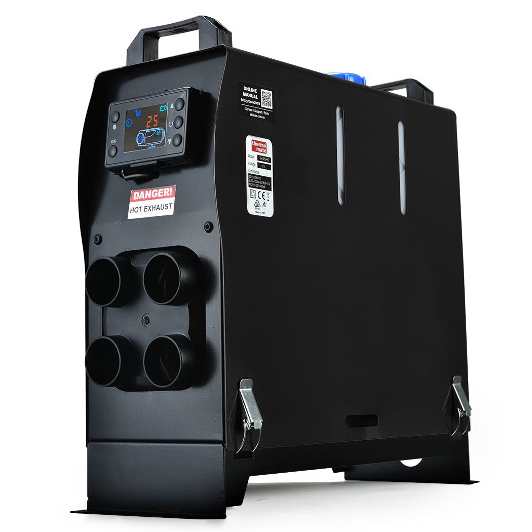 THERMOMATE 12V 5kW All-In-One Diesel Air Heater for Caravan Camper Trailer Van Motorhome RV, Black