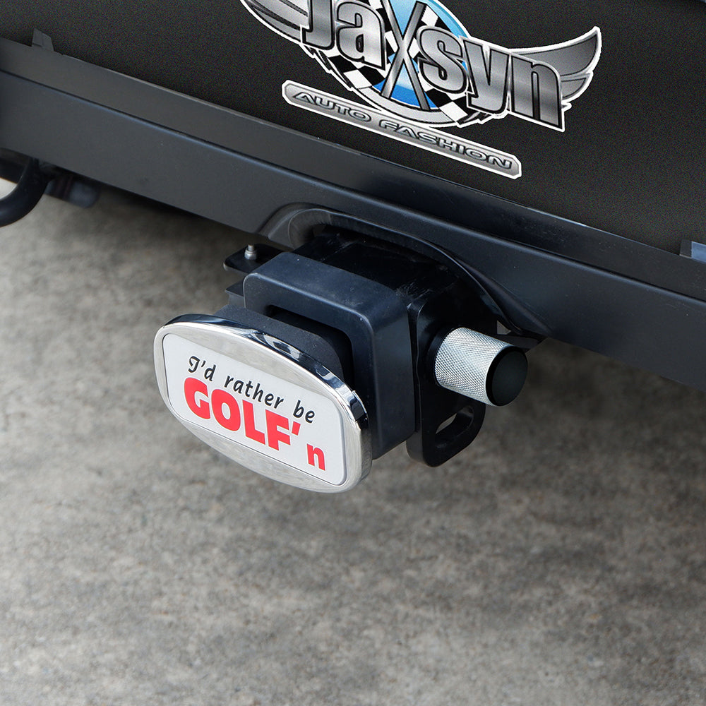 JAXSYN Novelty Towbar Trailer Hitch Cover Tow Bar - I'd rather be GOLF'n