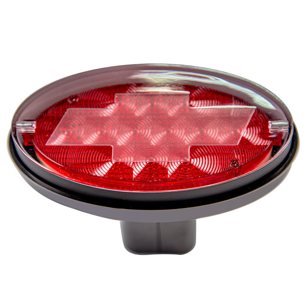 Novelty Tow-bar / Trailer Hitch Cover - Red Oval Brake Light Chevvy logo