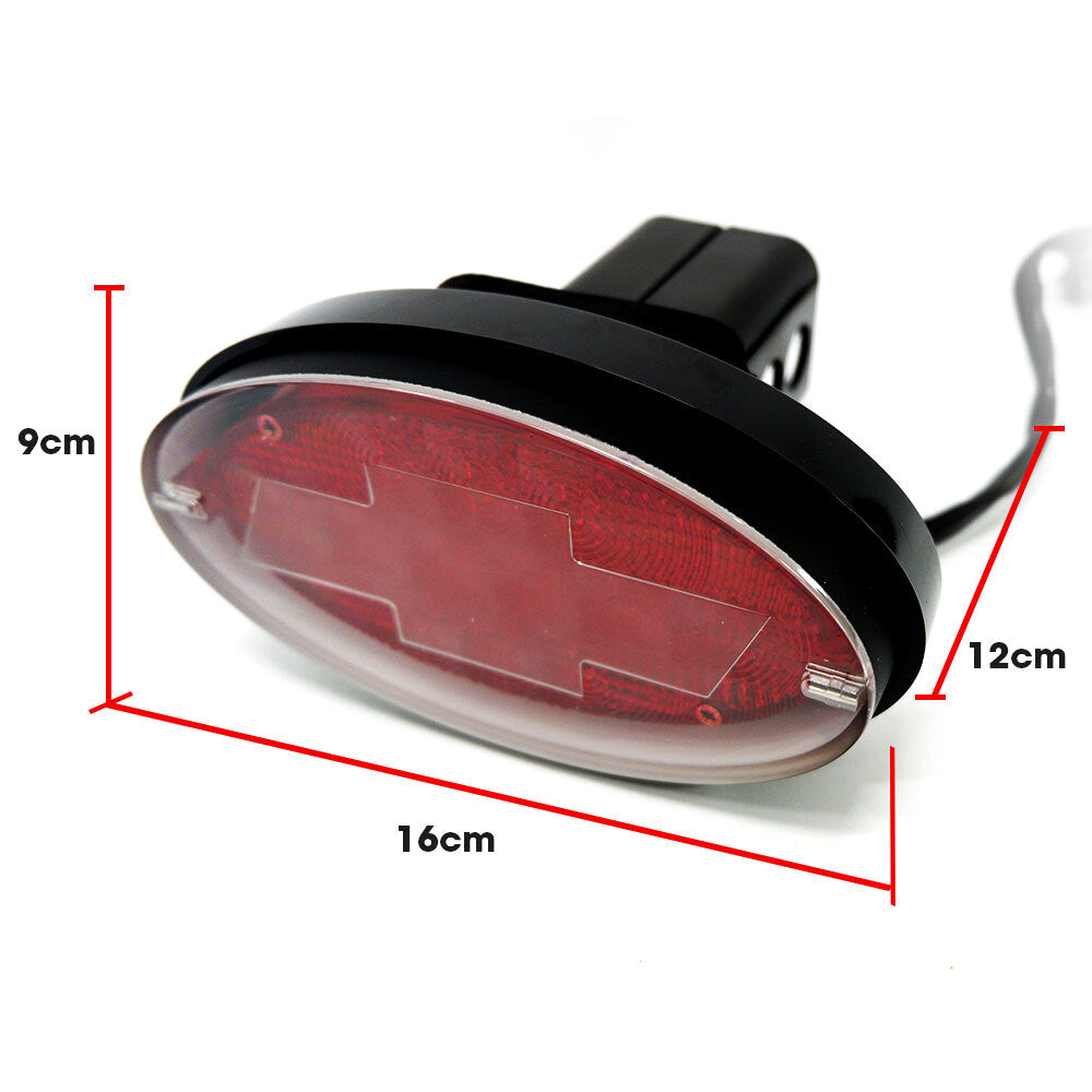 Novelty Tow-bar / Trailer Hitch Cover - Red Oval Brake Light Chevvy logo