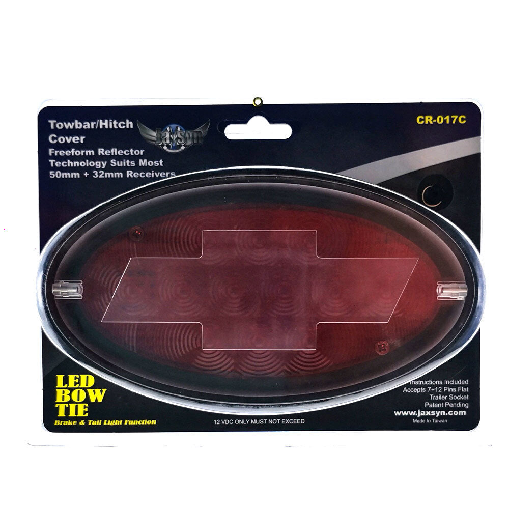 Novelty Tow-bar / Trailer Hitch Cover - Red Oval Brake Light Chevvy logo