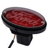 JAXSYN Novelty Tow-bar / Trailer Hitch Cover - Red Oval Ford logo Brake light