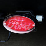 JAXSYN Novelty Tow-bar / Trailer Hitch Cover - Red Oval Ford logo Brake light