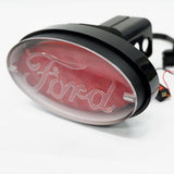 JAXSYN Novelty Tow-bar / Trailer Hitch Cover - Red Oval Ford logo Brake light