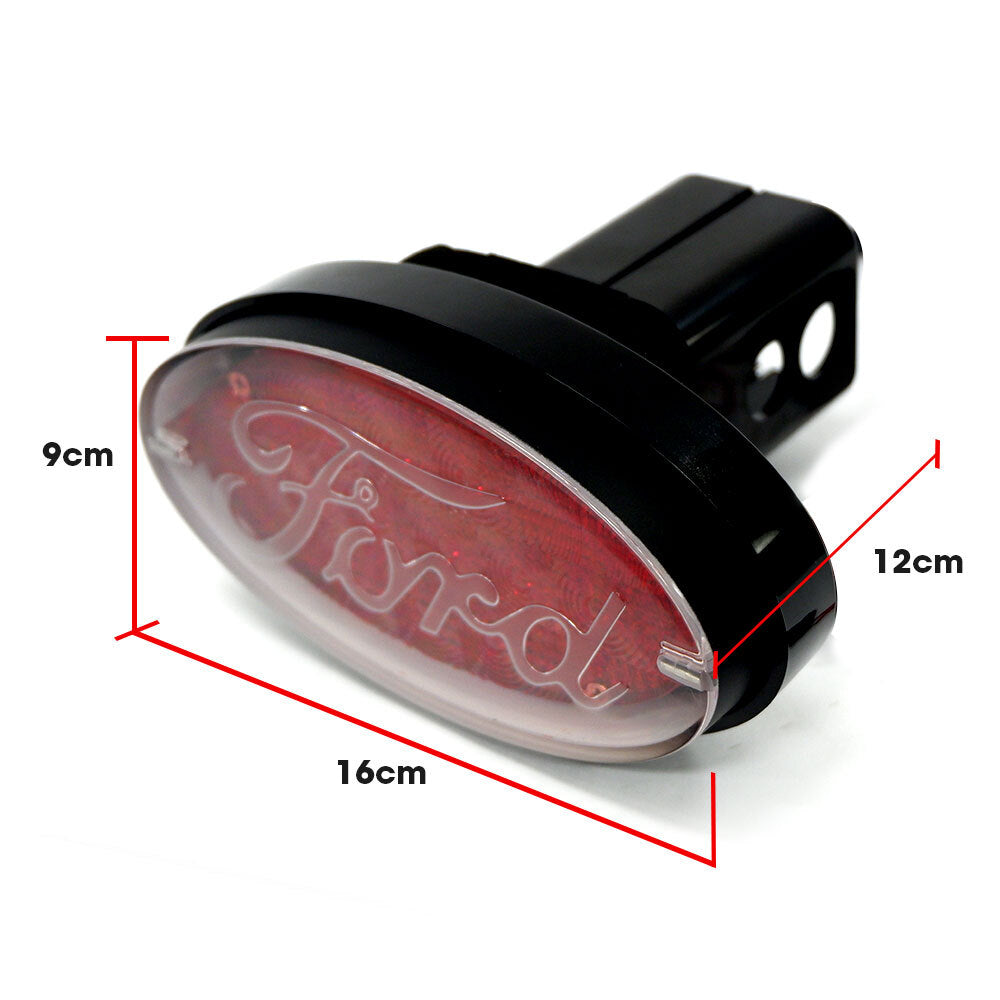 JAXSYN Novelty Tow-bar / Trailer Hitch Cover - Red Oval Ford logo Brake light
