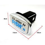JAXSYN Novelty Tow-bar / Trailer Hitch Cover - I'd rather be FISH'n - Rear View