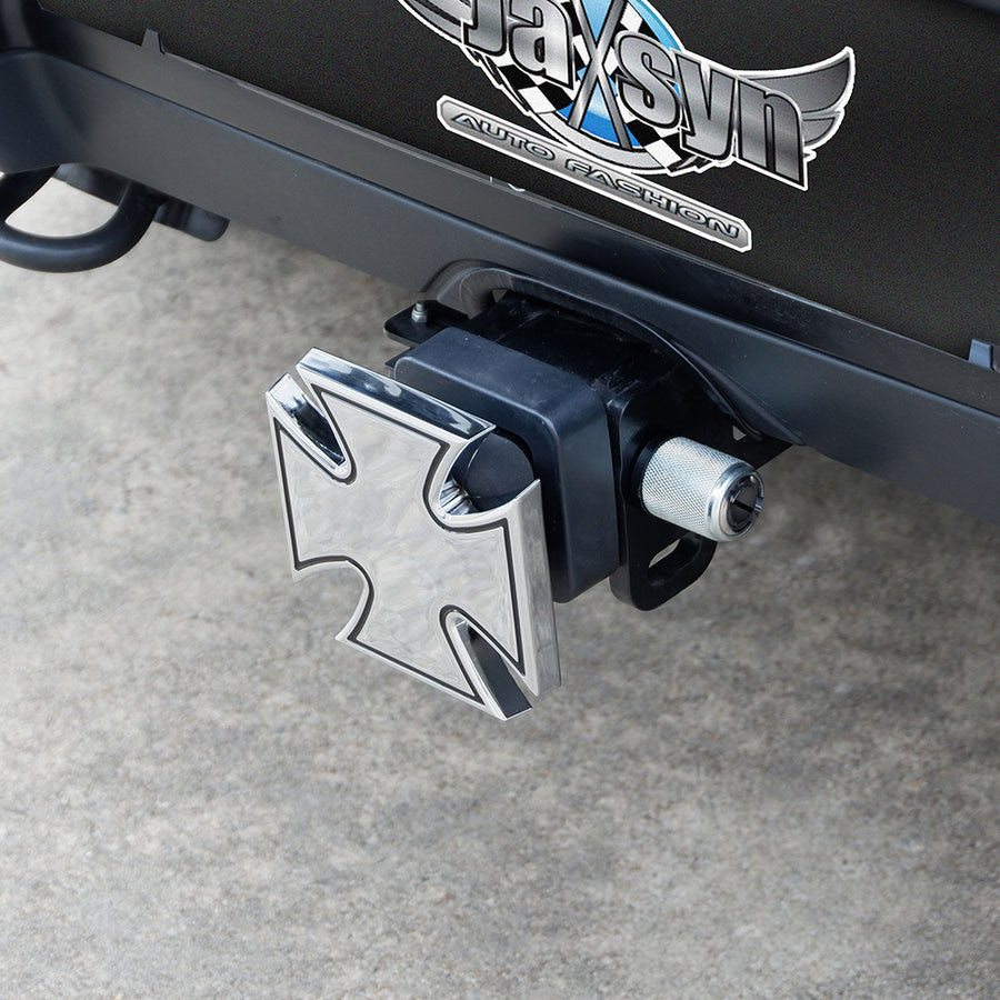 JAXSYN Novelty Tow-bar / Trailer Hitch Cover - Chrome Plated Iron Cross