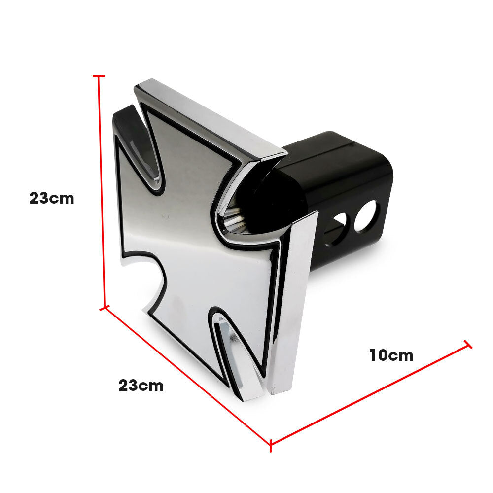 JAXSYN Novelty Tow-bar / Trailer Hitch Cover - Chrome Plated Iron Cross