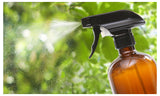 4pcs Amber Glass Spray Bottles Trigger Sprayer 500ml - Front View