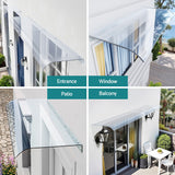 Instahut Window Door Awning 0.4mx1m Transparent - Top-Down View