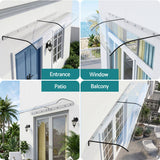 Instahut Window Door Awning 0.4mx2m Transparent - Top-Down View