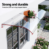 Instahut Window Door Awning 0.4mx2m Transparent - 45-Degree Angle