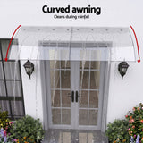 Instahut Window Door Awning 0.4mx2m Transparent - Rear View