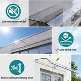 Instahut Window Door Awning 0.4mx2m Transparent - Close-Up Angle