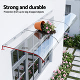Instahut Window Door Awning 0.4mx3m Transparent - 45-Degree Angle